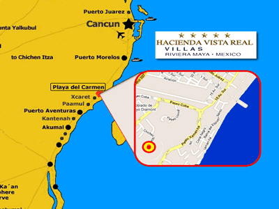 Mapa de ubicacion en Playa del Carmen